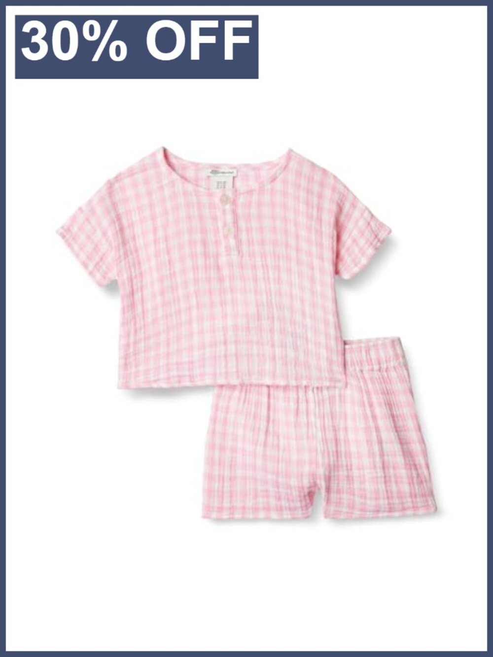Unisex Toddler Baby Cotton Gauze Shirt & Shorts Play Set Henley